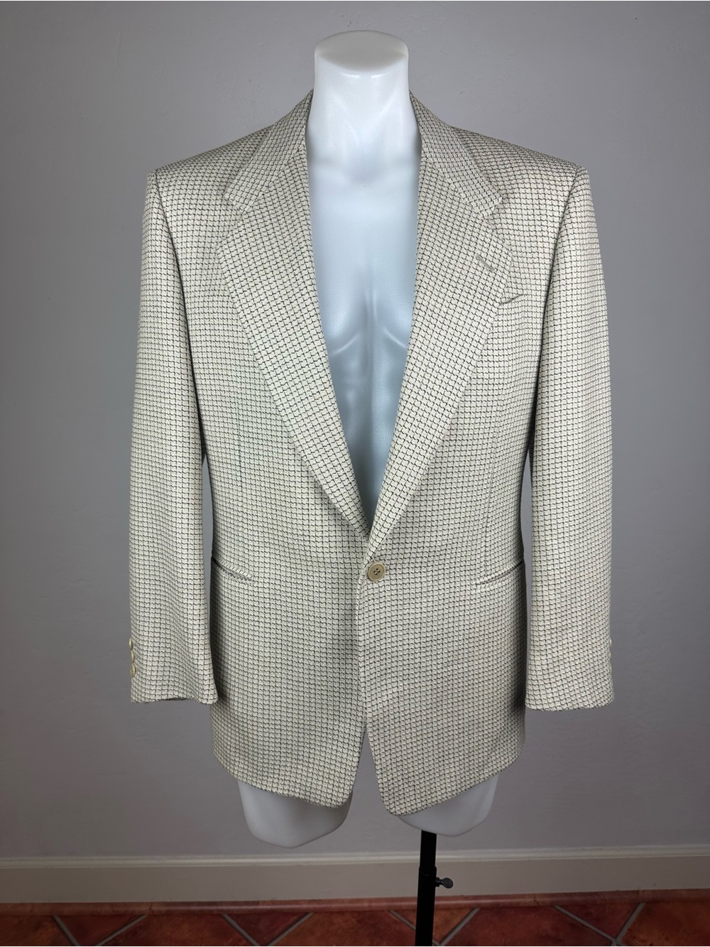 Barcelino Men’s Textured Wool Single Button Sport Jacket